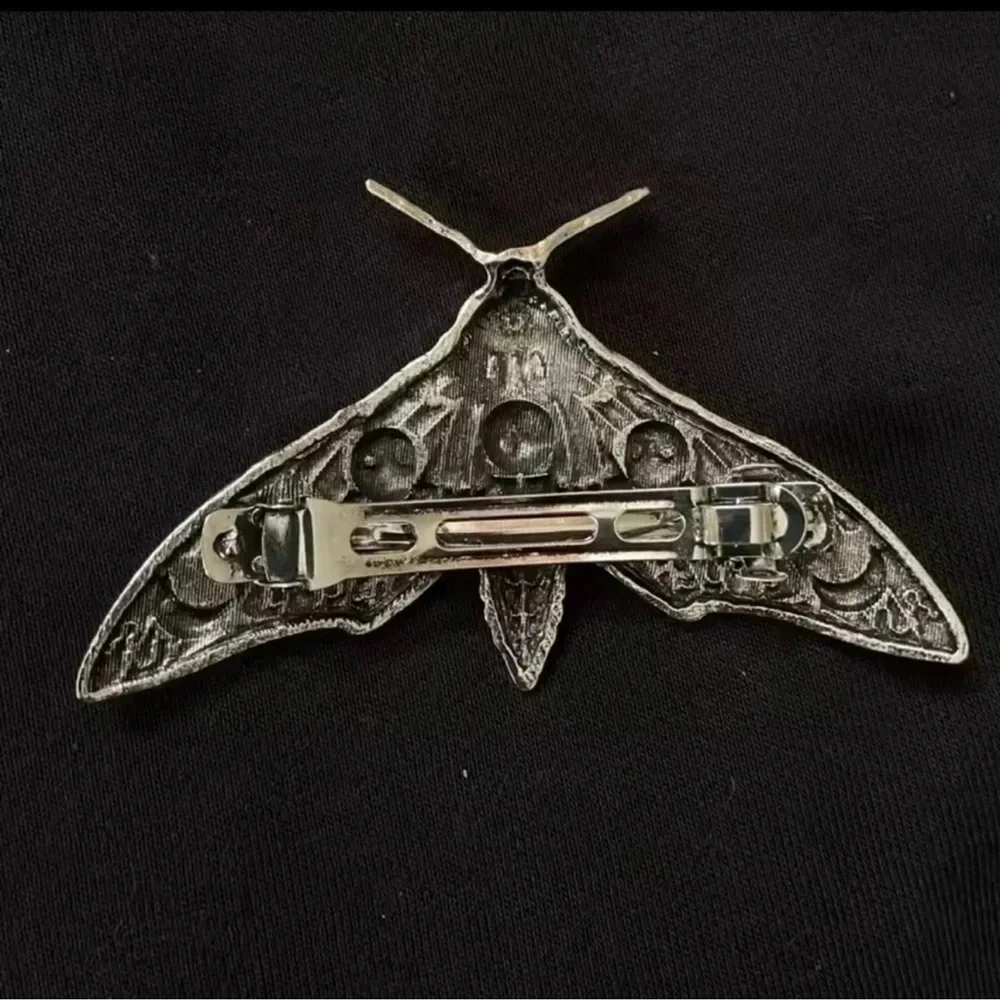 Gothic Silver Moth Hair Pin